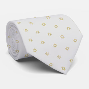 Gold Baby Star Of David Dove Gray Neck Tie