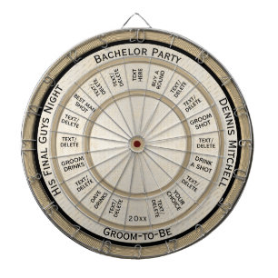 Gold Bachelor Party Regulation Dart Board