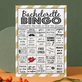 Gold Bachelorette Bingo, Party Game, Challenge Invitation