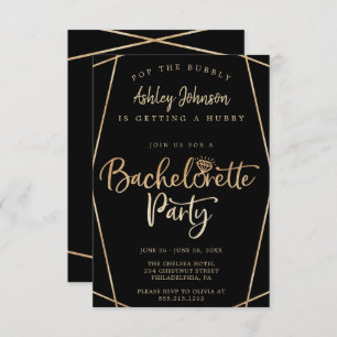 Gold Bachelorette Party Invitations - Itinerary