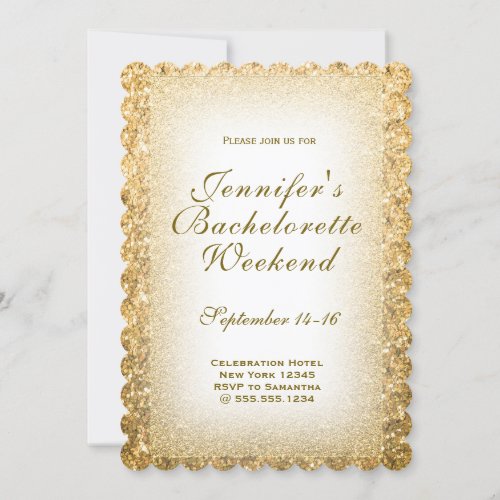 Gold Bachelorette Weekend Party Invitation