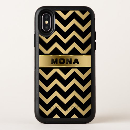 Gold Background And Black Chevron OtterBox Symmetry iPhone X Case