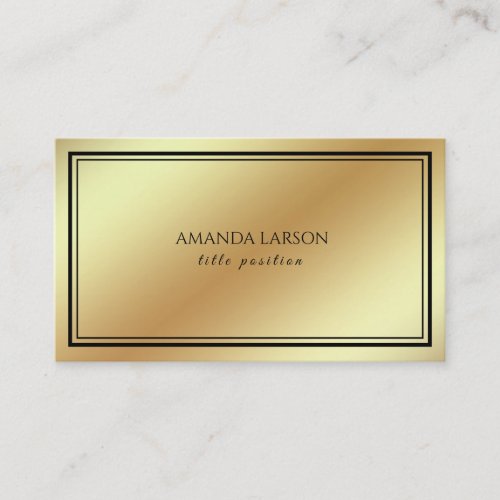 Gold Background And Black Frame Business Card