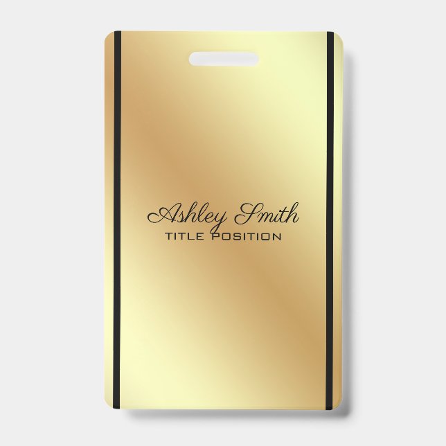 Gold Background Black Stripe Badge (Front)