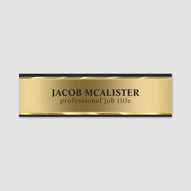 Gold Background  Name Tag (Front)