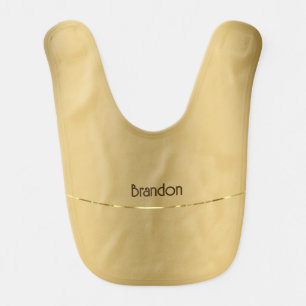 Gold background, shiny gold stripe baby bib