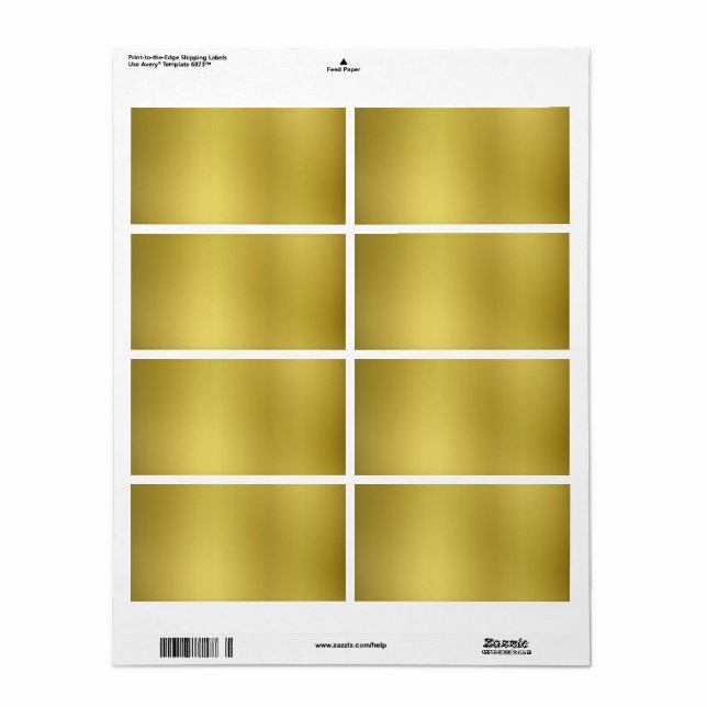 Gold Background Template Label (Full Sheet)