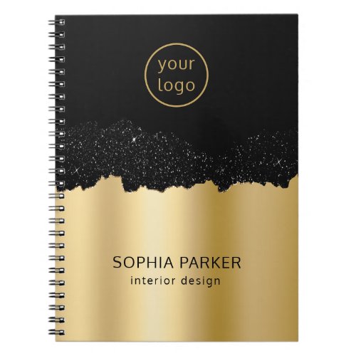 Gold Background White Spark Notebook