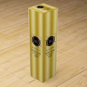 Gold background With Gold and Black Frame Wine Box