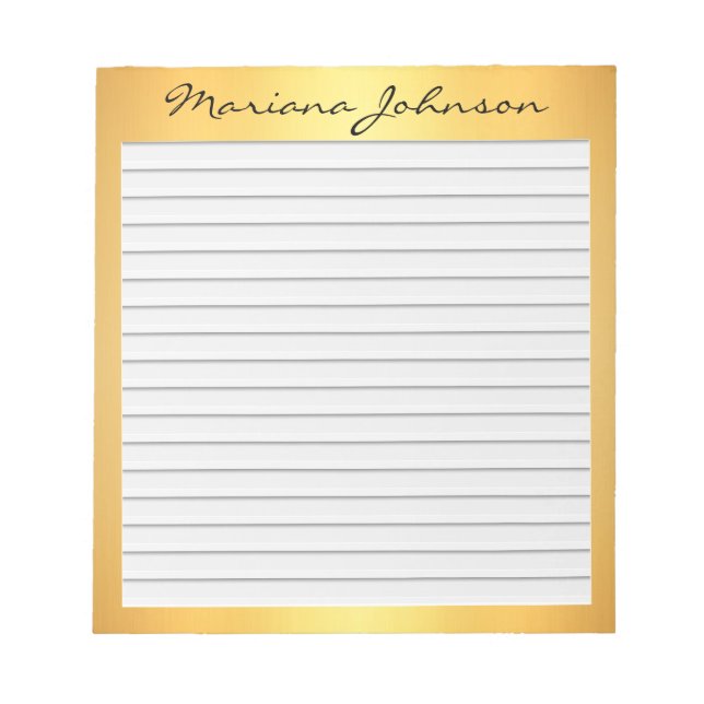 gold background with lines notepad (Front)