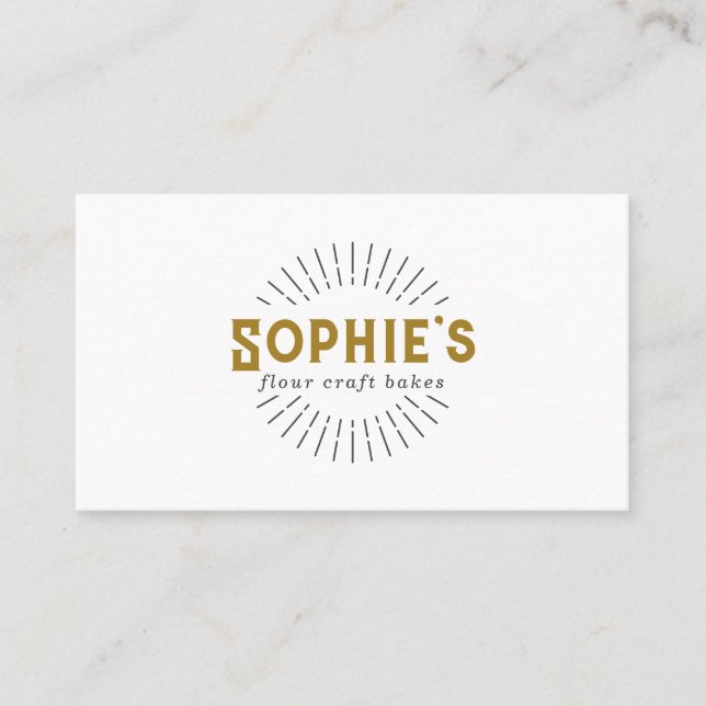 Gold Baker Bakery Logo Business Card (Front)