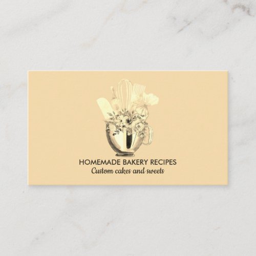 Gold Bakery Cake Maker Cupcake Shop Business Card