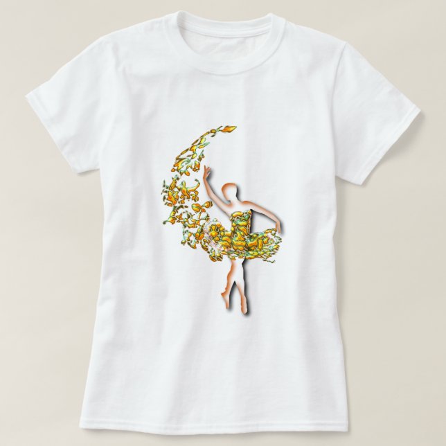 Gold Ballerina T-Shirt (Design Front)