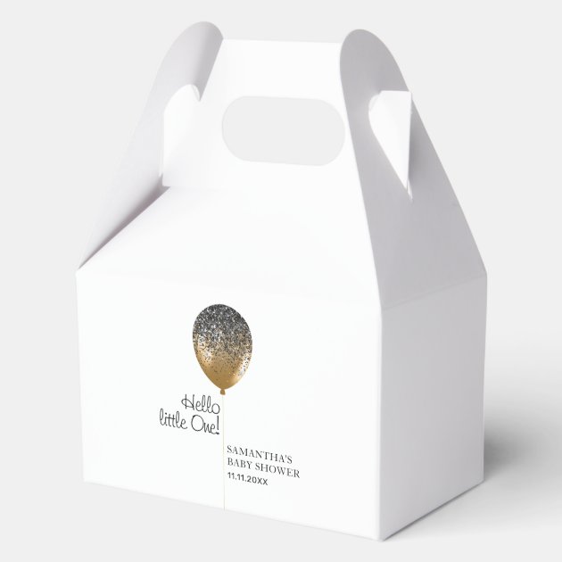 Gold Balloon Baby Shower Celebration Event Decor Favor Boxes