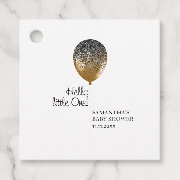 Gold Balloon Baby Shower Event Decor Favor Tags