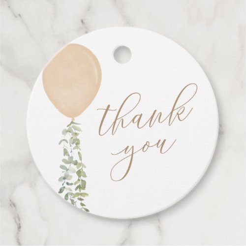 Gold Balloon Baby Shower Thank You Favor Tags