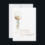 Gold Balloon Greenery Baby Shower Thank You Card<br><div class="desc">Gold balloon greenery garland baby shower small cute thank you cards</div>