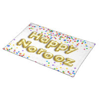Gold Balloon Happy Norooz Persian New Year Cloth Placemat