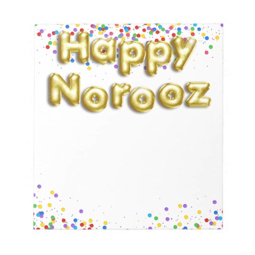 Gold Balloon Happy Norooz Persian New Year Notepad