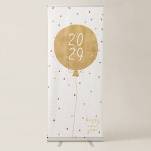 Gold Balloon New Year Banner Vertical