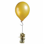 Gold Balloon Pin Cutout<br><div class="desc">Acrylic photo sculpture pin with an image of a gold balloon anchored with a gold foil and black stars balloon weight. See matching acrylic photo sculpture magnet, ornament and sculpture. See the entire Birthday Buttons & Pins collection in the SPECIAL TOUCHES | Party Favors section.</div>