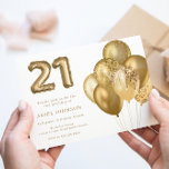 Gold Balloons 21st Birthday Party Invitation<br><div class="desc">Gold Balloons 21st Birthday Party Invitation

See matching collection in Niche & Nest Store</div>