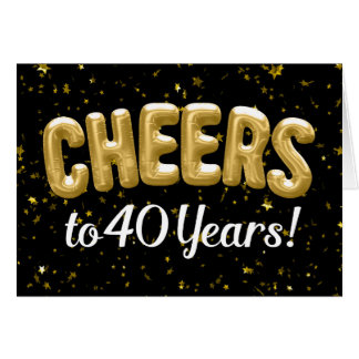 Gold Balloons Cheers to 40 Years 40th Birthday