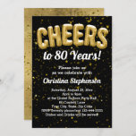 Gold Balloons Cheers to 80 Years 80th Birthday Invitation