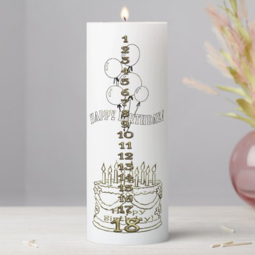 Gold Balloons Countdown Birthday Candle