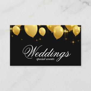 Gold Balloons Event Planner Business Card