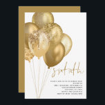 Gold Balloons Glitter 60th Birthday Party Invitation<br><div class="desc">Gold Balloons Glitter 60th Birthday Party. A bunch of Balloons in shades of gold with faux glitter for extra sparkle are to the left and Sixtieth is set in a modern handwriting style. Easily personalise the rest of the text to your own.</div>