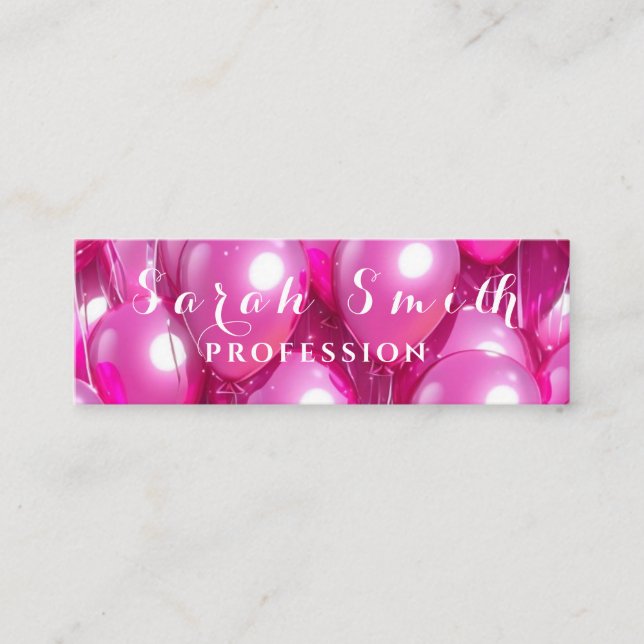 Gold Balloons Glitter Event Wedding Party Mini Business Card (Front)