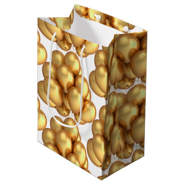 Gold Balloons Paper Gift Bag (Front Angled)
