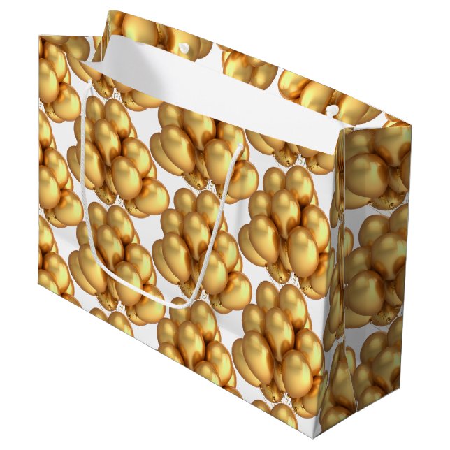 Gold Balloons Paper Gift Bag (Front Angled)