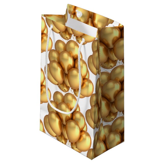 Gold Balloons Paper Gift Bag (Front Angled)