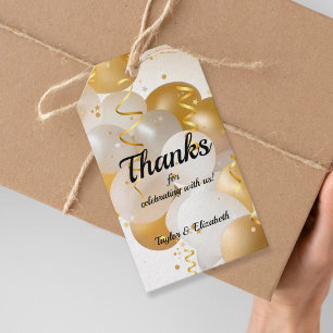 Gold Balloons Party Favor Gift Tags