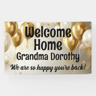 Gold Balloons Personalized Welcome Home Sign