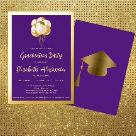 Gold Balloons Purple Graduation Party