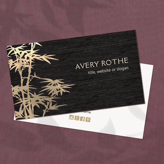 Gold Bamboo Alternative Medicine Business Card (Creator Uploaded)