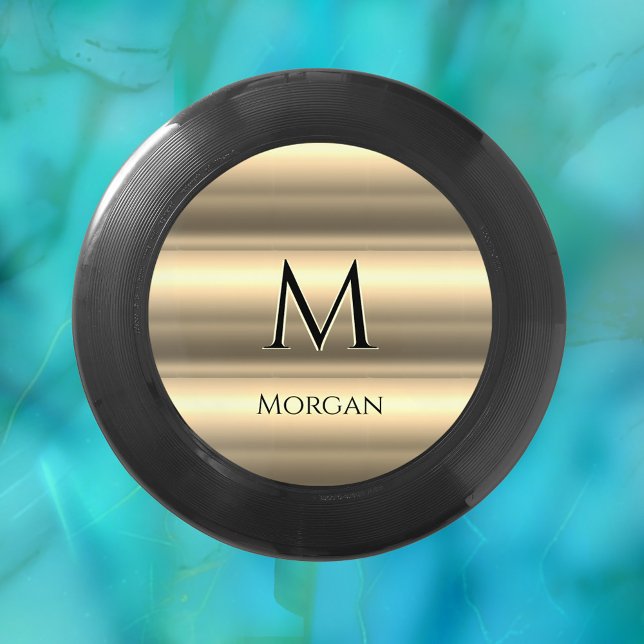 Gold Bands, Black Name & Monogram Wham-O Frisbee (Creator Uploaded)