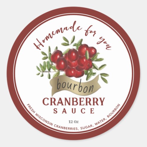 Gold Banner Bourbon and Cranberry Sauce Label     