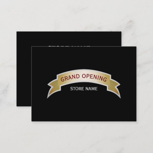 Gold Banner Grand Opening Ceremony Card