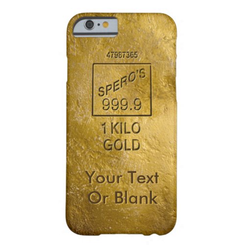 Gold Bar Barely There iPhone 6 Case