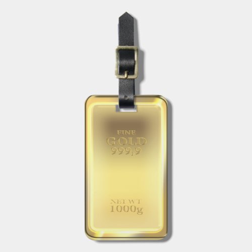 Gold bar design looks so real luggage tag