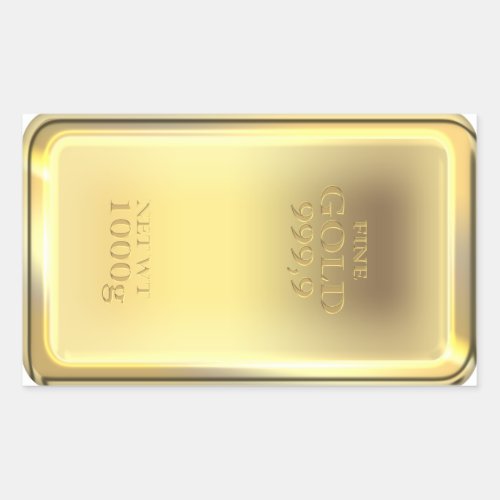 Gold bar design looks so real rectangular sticker