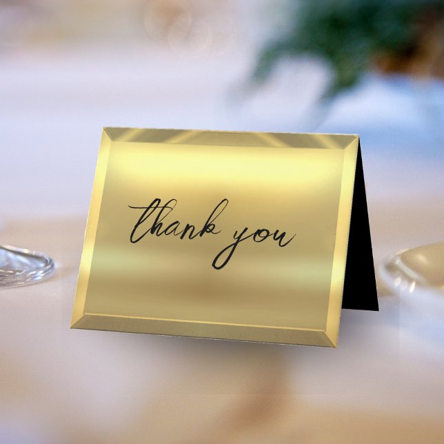 Gold Bar Elegant Wedding Thank You Card (Gold Bar Elegant Wedding Thank You Card)