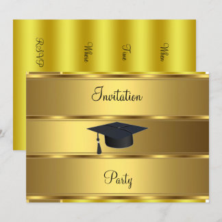Gold bar Graduation Invitation