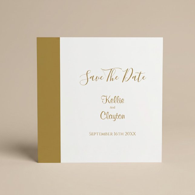 Gold Bar Minimalist Modern Save The Date (Creator Uploaded)