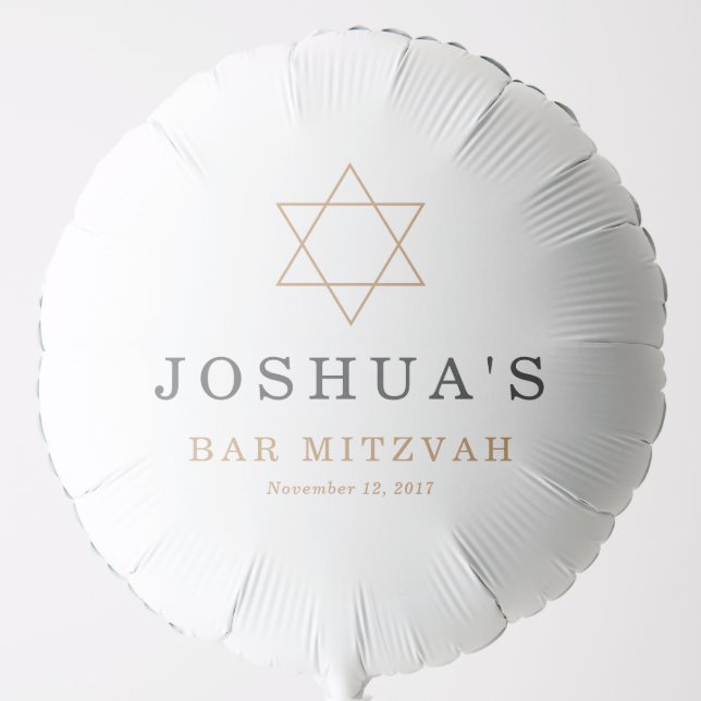 Gold Bar Mitzvah Balloon (Front)