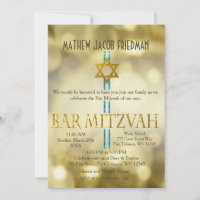 Gold Bar Mizvah Invitation
